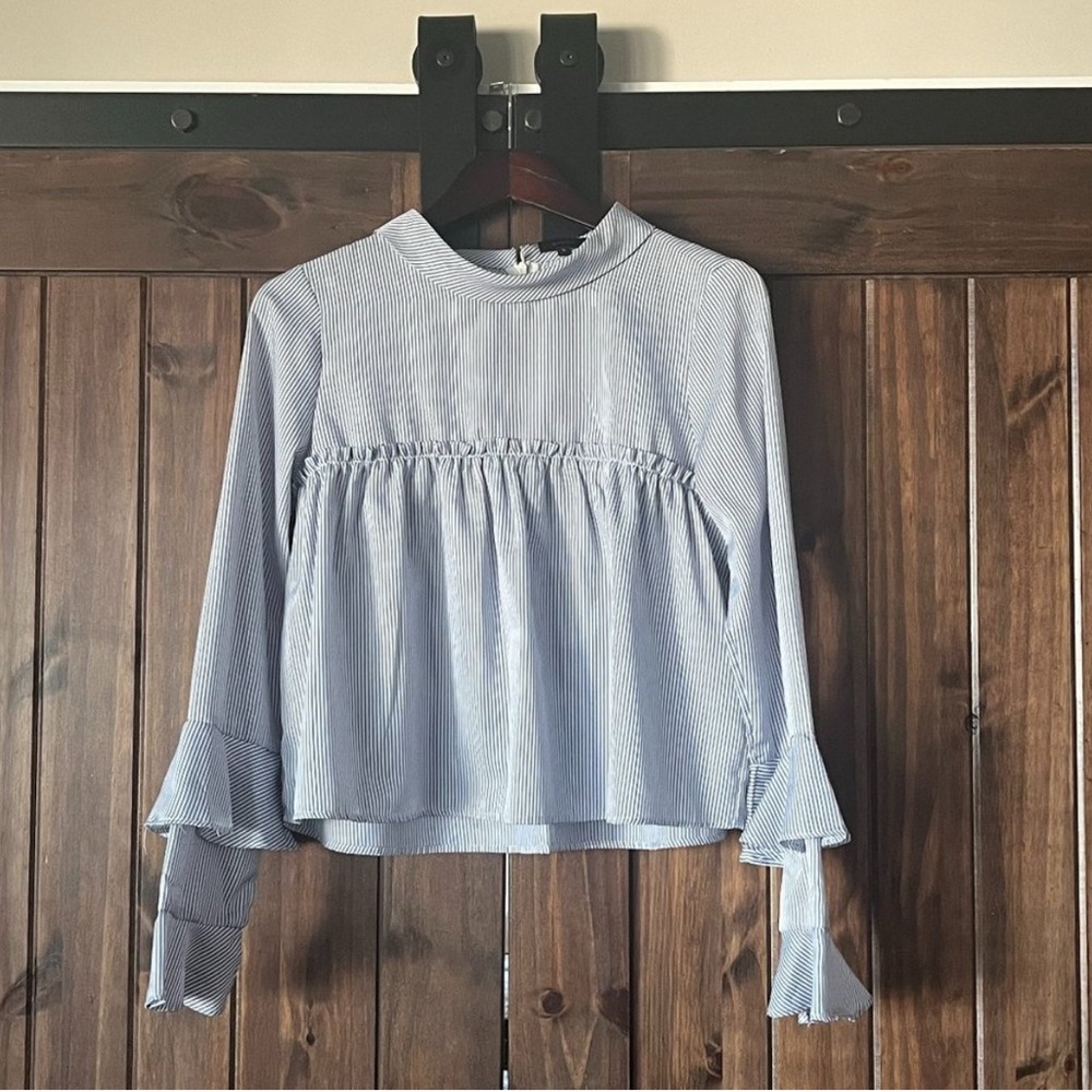 On Twelfth Blue and White Striped Shirt - Picture 2 of 10